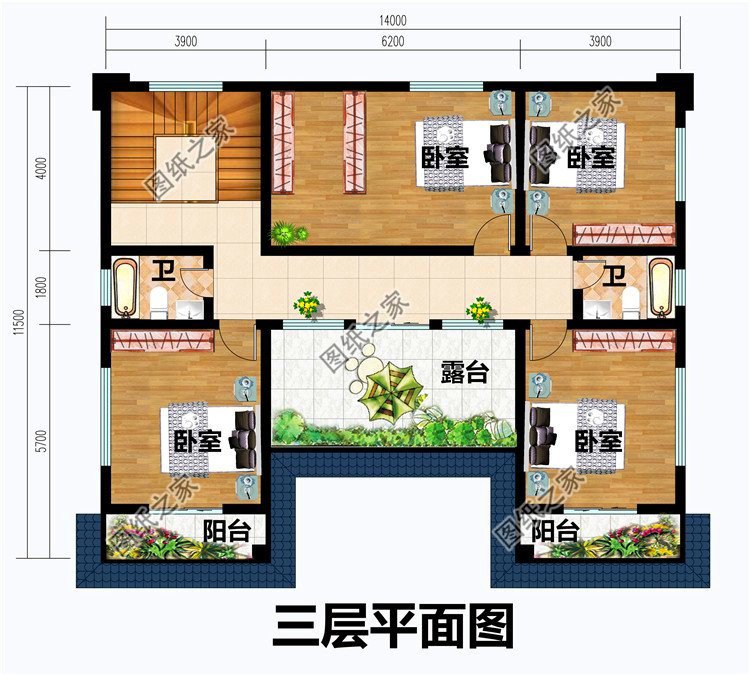 简单大气农村150平米三层楼房外观效果图，美观实用还省钱