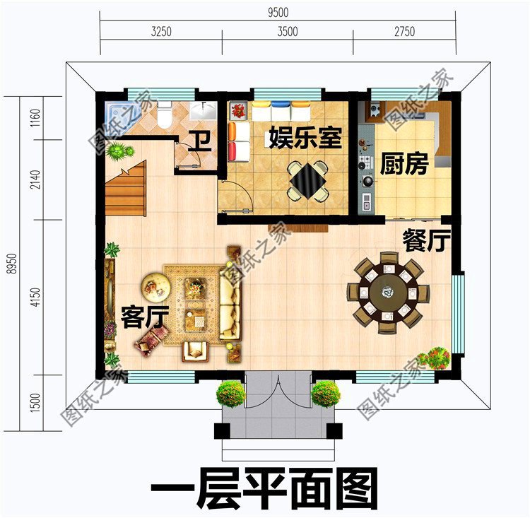 农村三层自建房效果图，占地不大，简单好看，室内设计符合现代生活