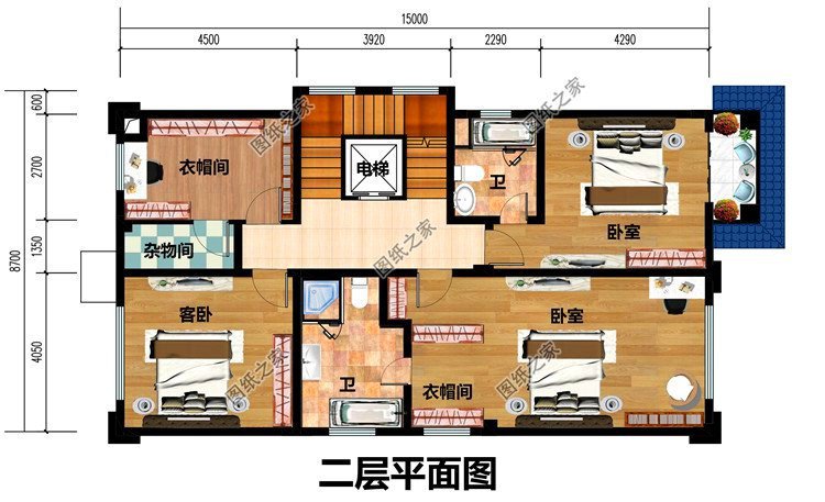 独栋三层别墅设计图,超大落地窗美观大气,图纸快快收藏好