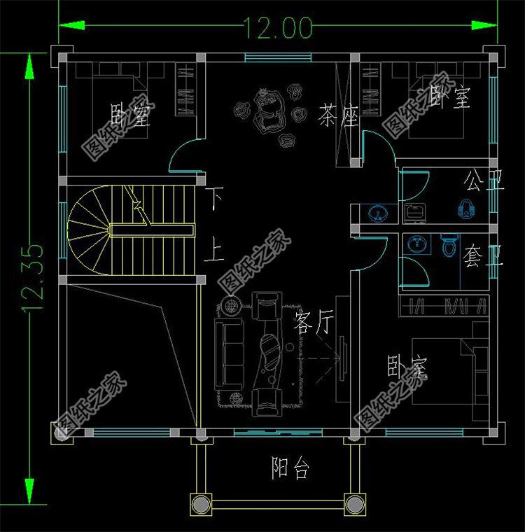 独栋三层别墅设计图，超大落地窗美观大气，图纸快快收藏好