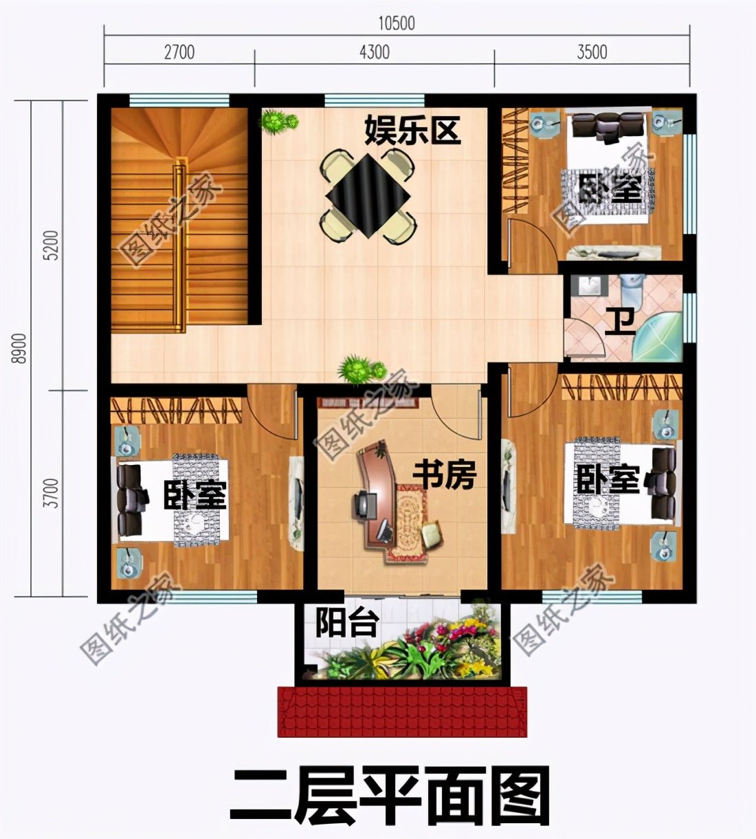 百平内二层楼房设计图，小户型简单好看，农村建房理想户型