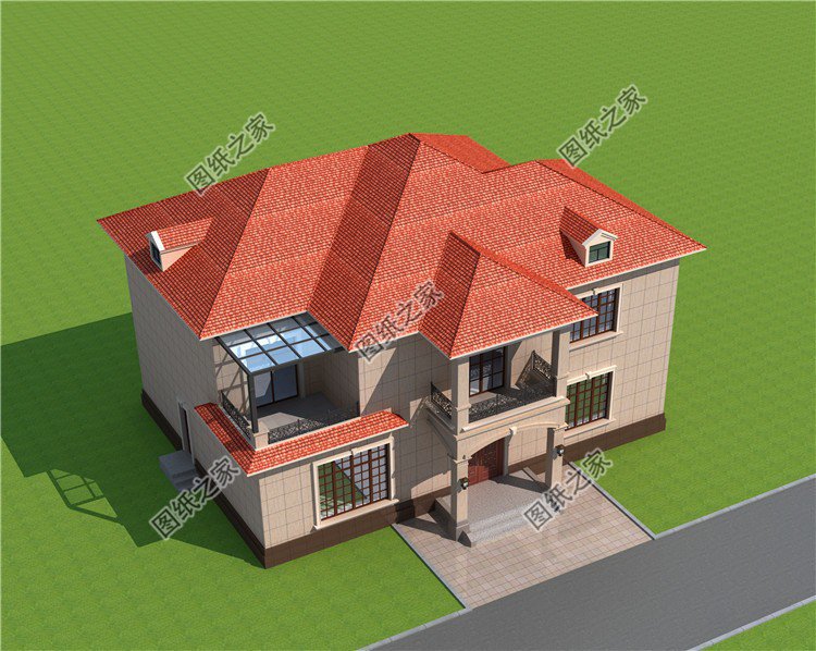 简单二层最新户型别墅设计图，对称设计，精致美观简单易建