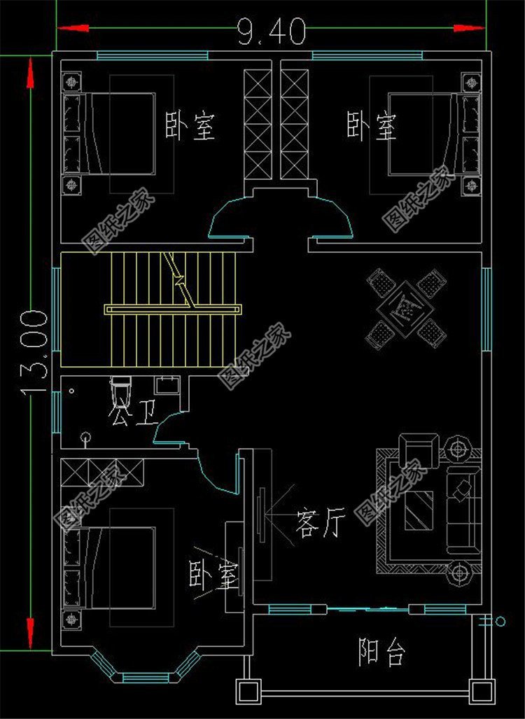 窄到9米的自建房设计，一个小二层够全家人住