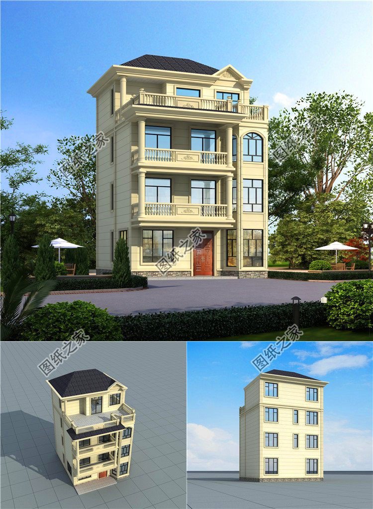 三层半平顶别墅设计图图片
