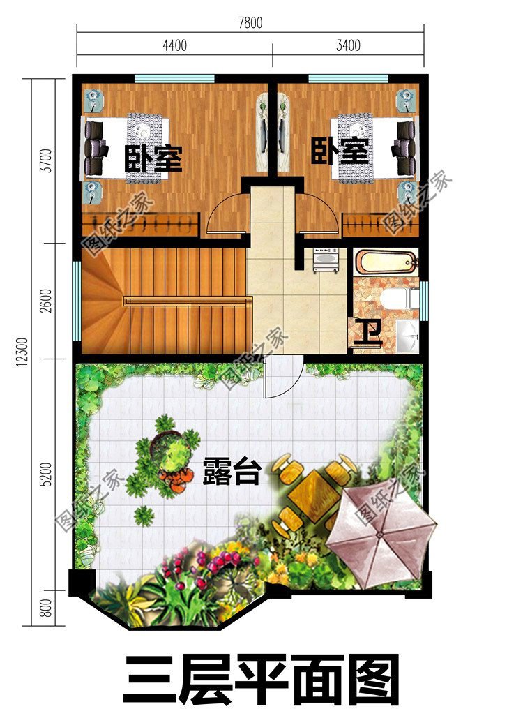 占地仅百平左右，选这三款乡下二层半房屋图片建，村里人看了都夸赞