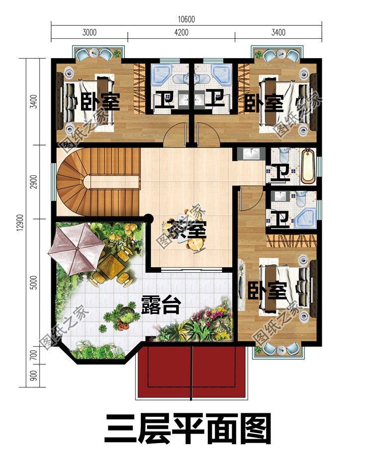 超漂亮的三层别墅图纸设计图