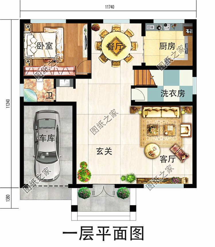 造价20万左右带车库的二层别墅设计图，简直美丽动人