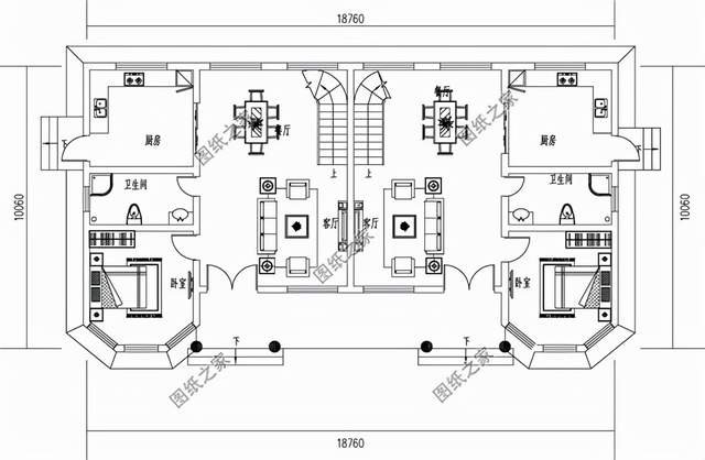 二层双拼别墅设计图，双拼别墅不分离，兄弟姐妹感情深
