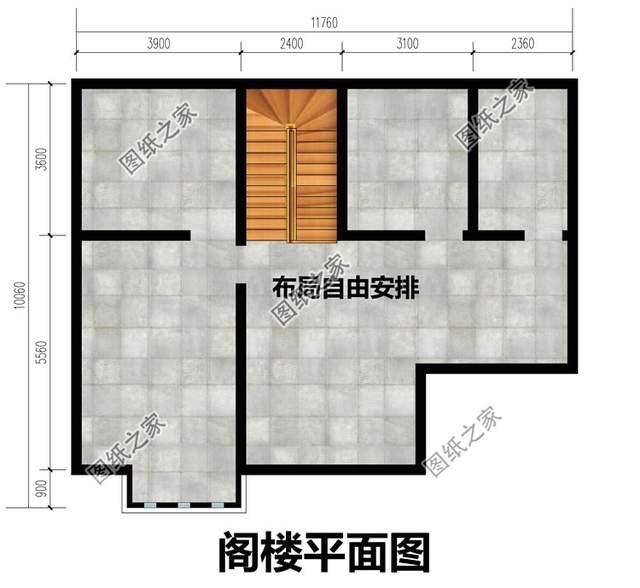 开间12米×10米一层别墅设计图纸，让人一见倾心的田园别墅