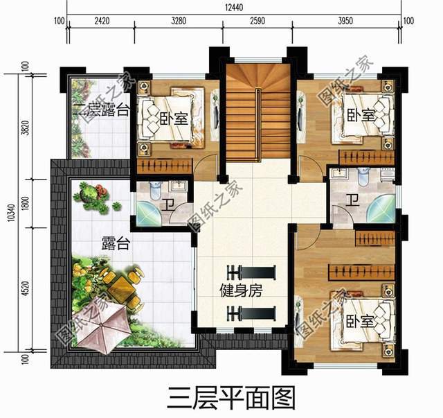 框架结构的新中式三层农村别墅，这样的建筑绝对是国人的偏爱