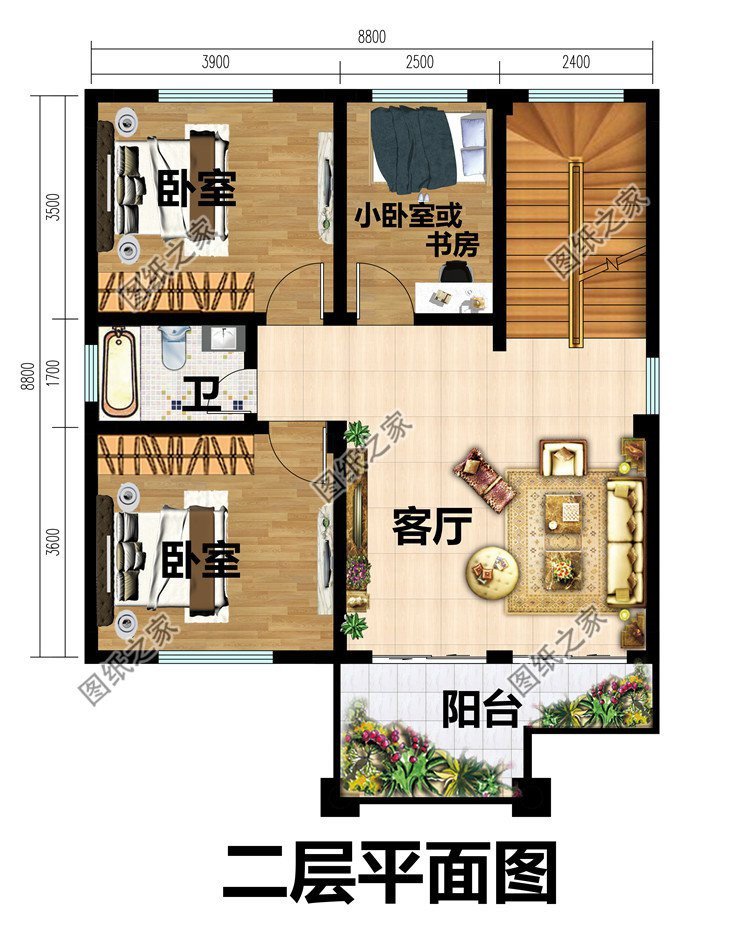 9×9农村别墅效果图，小而精巧，实用舒适