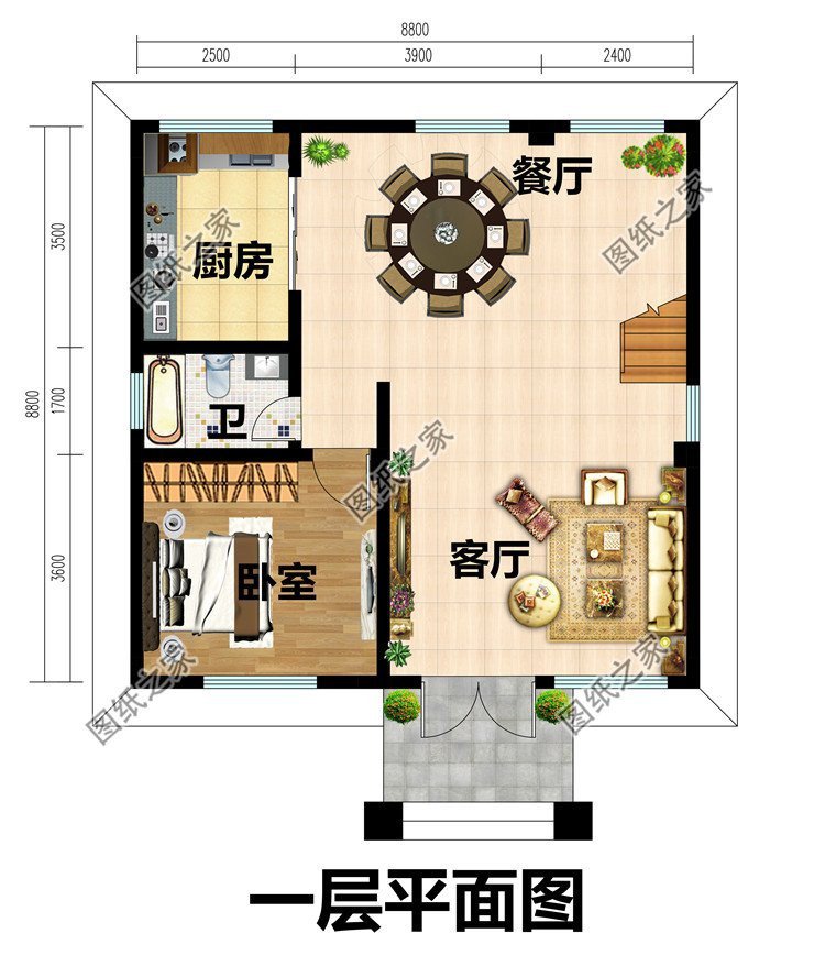 9×9农村别墅效果图，小而精巧，实用舒适