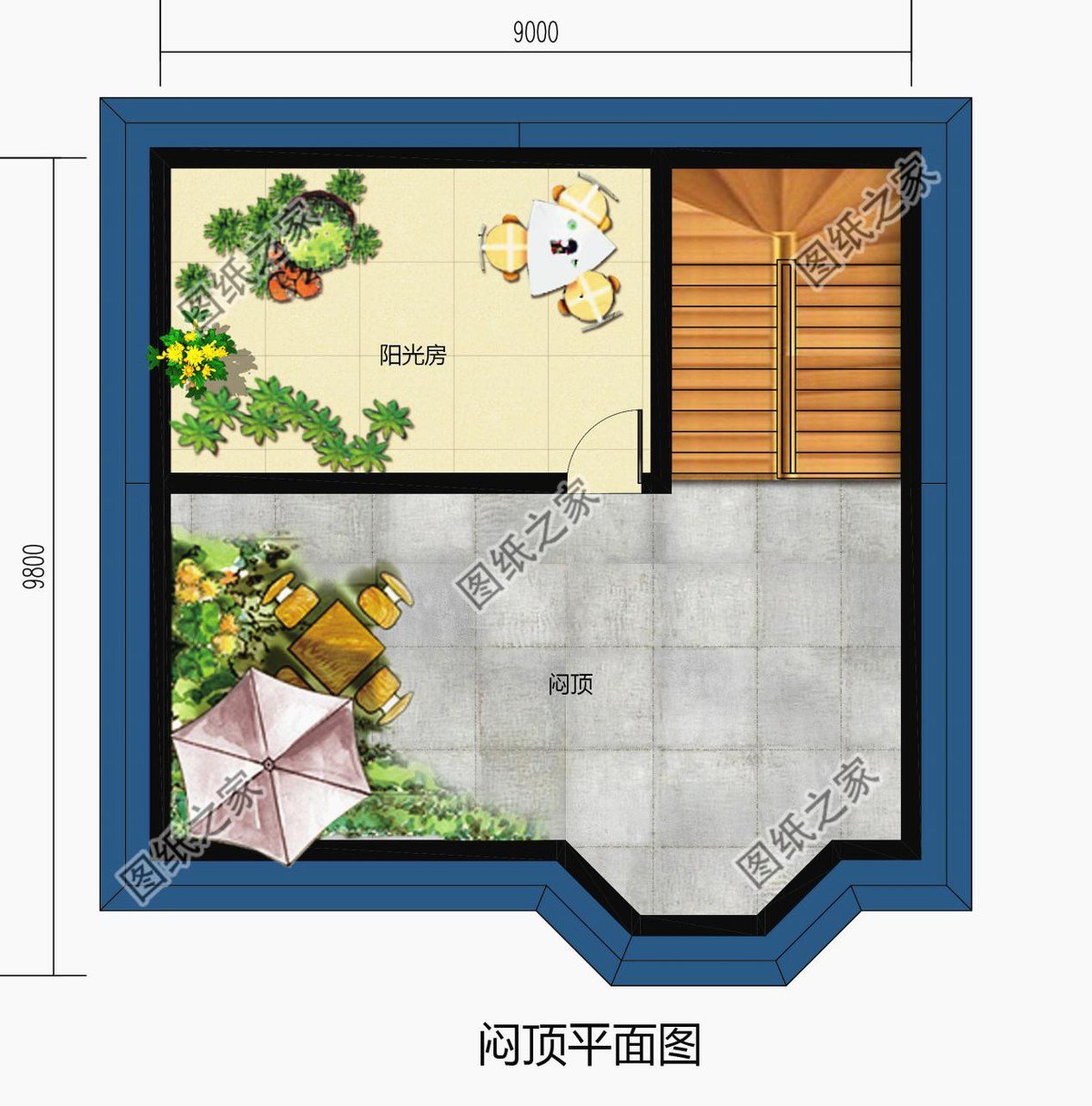 农村二层别墅，占地百平米左右，在老家建一栋，同学看了都羡慕