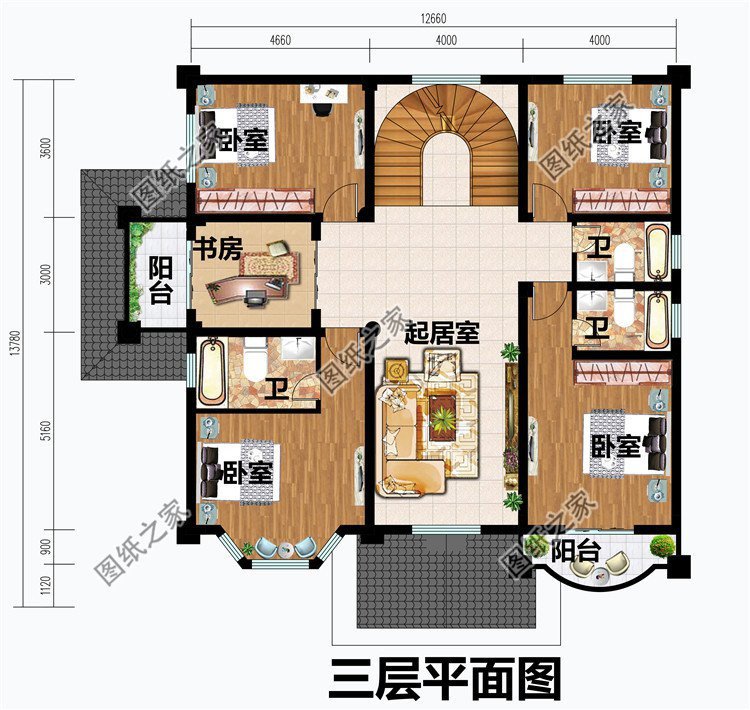 乡村高档四层豪华别墅，大面积开窗设计，给你不一样的视觉体验