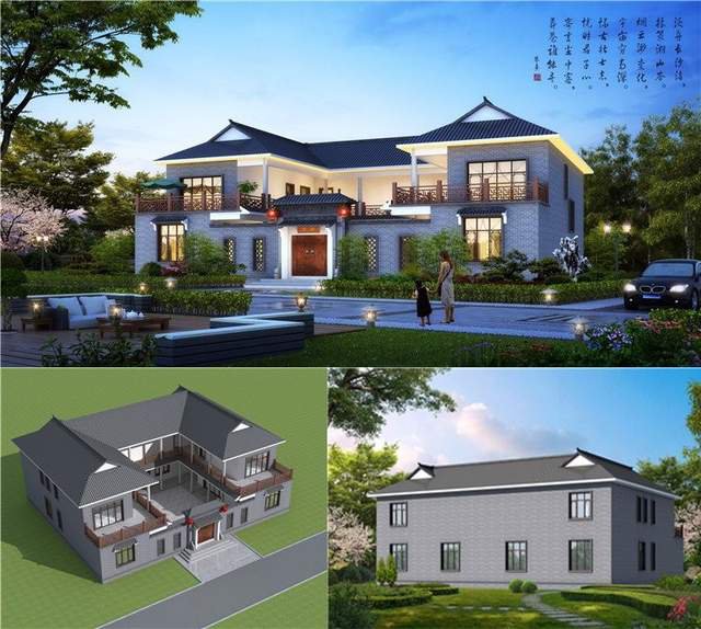 宅基地大就是好，回老家建造中国最美别墅“四合院”
