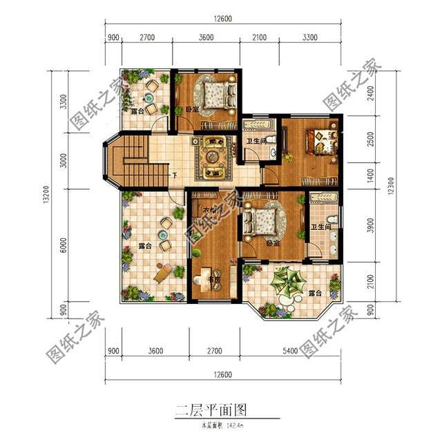 140平左右华丽二层别墅，现实中的浪漫满屋