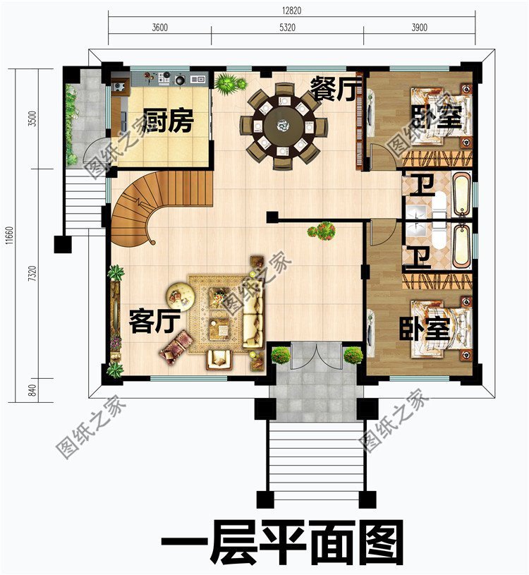 三层别墅带地下室设计图，提高家中生活品质，全村人都抢着要图纸