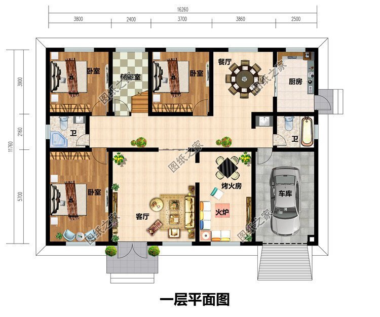 二层带车库的别墅设计图，中式系住宅，经典之最