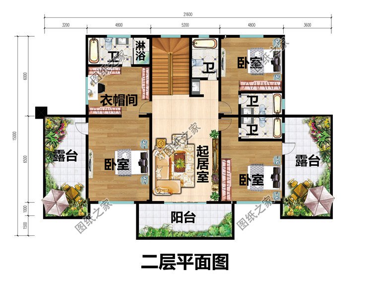 豪华欧式二层别墅CAD设计图
