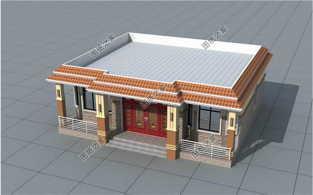 回乡建房的首选户型，平屋顶设计一层别墅，简单而舒适