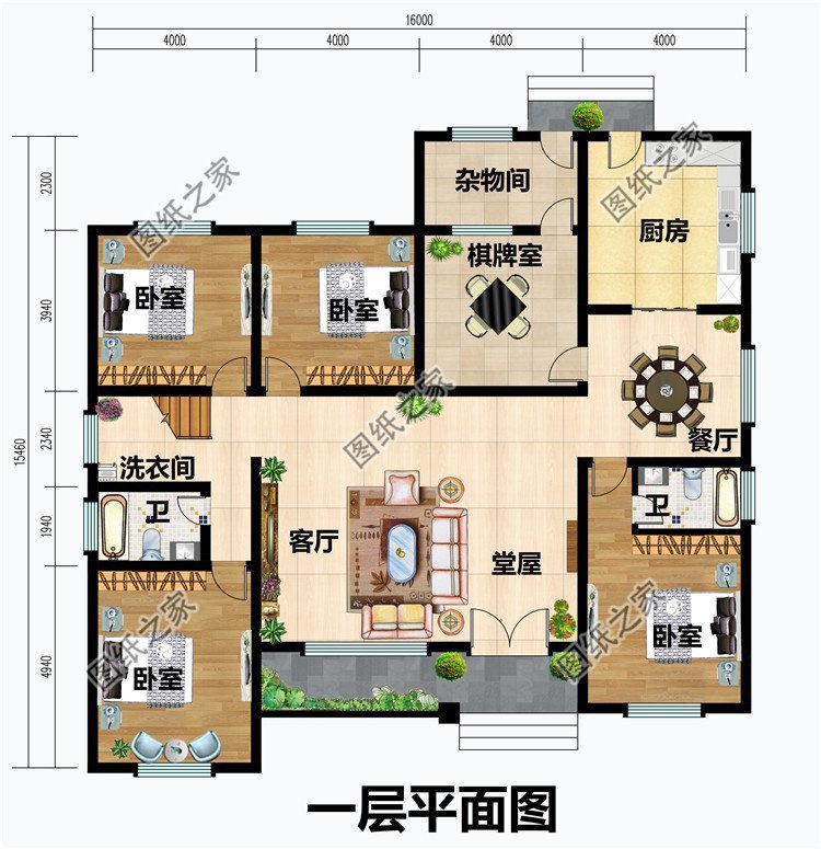 开间16米一层别墅，大开间户型，好的设计让您享受生活