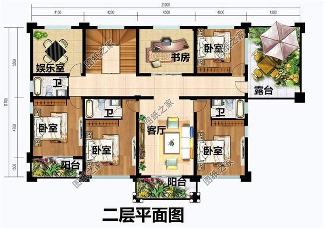 三层楼带落地窗效果图，融入现代建筑特征，成为新时期居住好房