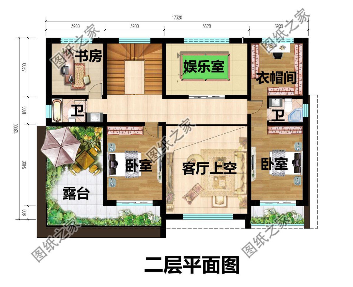 二层现代平屋顶别墅设计，大面积的露台，居住会更舒适一些