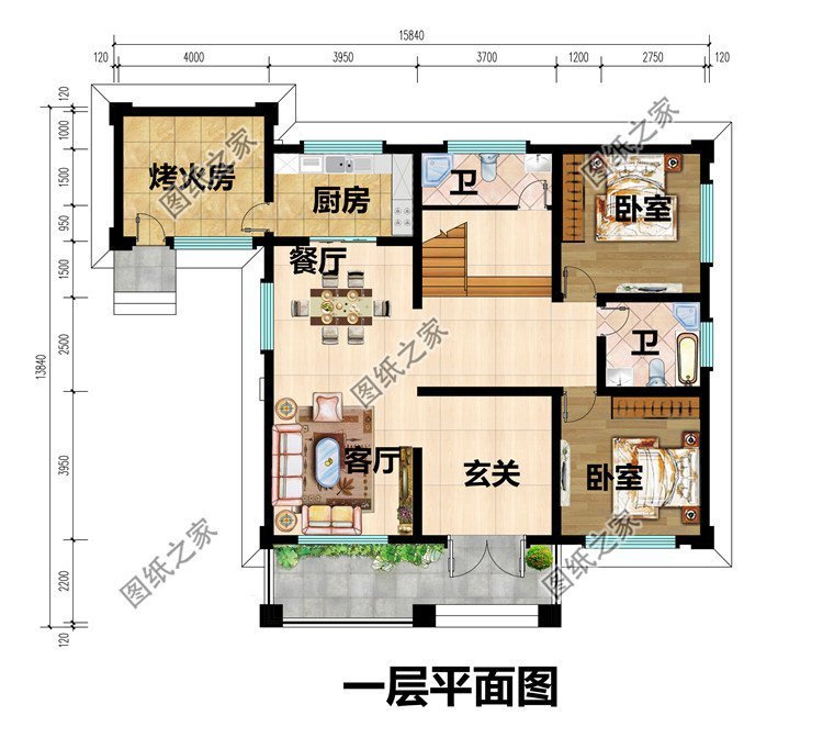 二层农村别墅带配房，简单实用，布局合理使您的起居更为舒适