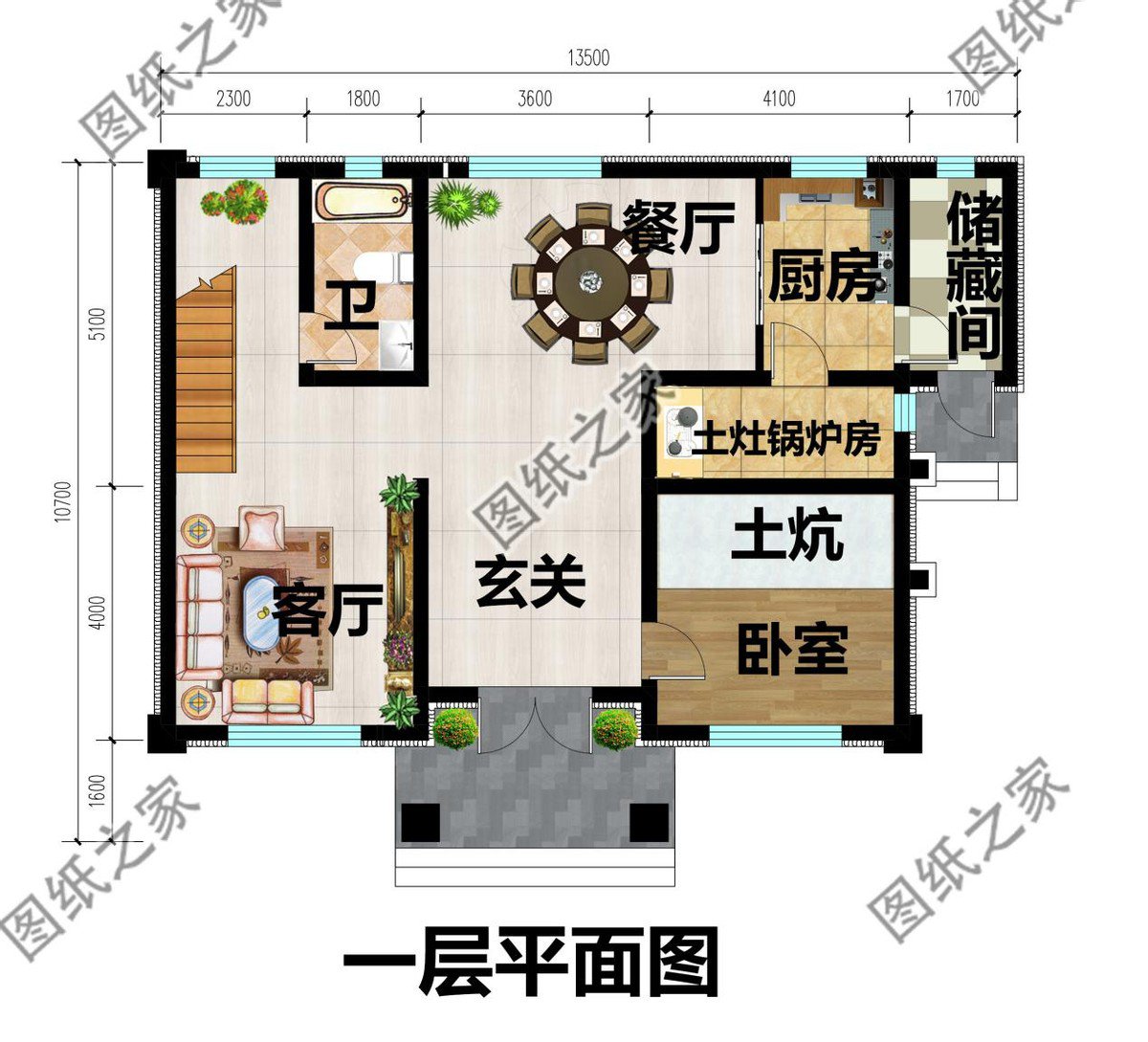 带土炕房二层别墅设计，简单实用户型最经典，适合二层住宅