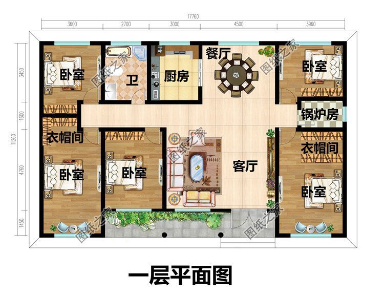 一层养老户型别墅，送给父母的一座小房屋，住进悠闲的小家