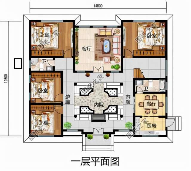 中式合院别墅设计，紧跟时代潮流，增加更多的实用性功能