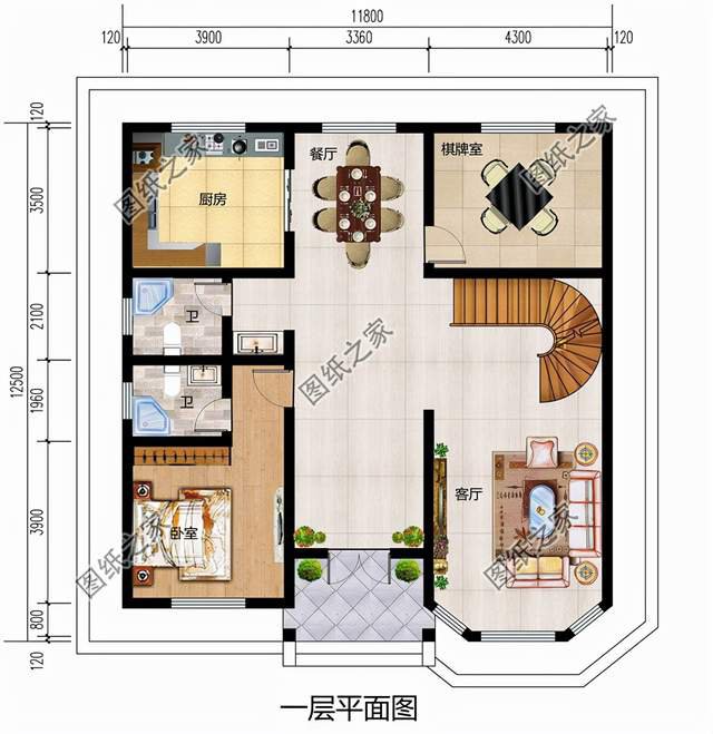 五套农村别墅设计图纸，大气又实用，开春建房方便施工