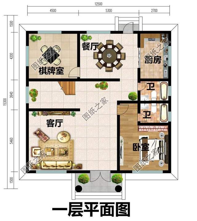 二层带平屋顶自建别墅，增强住宅使用面积，观景晾晒都不错