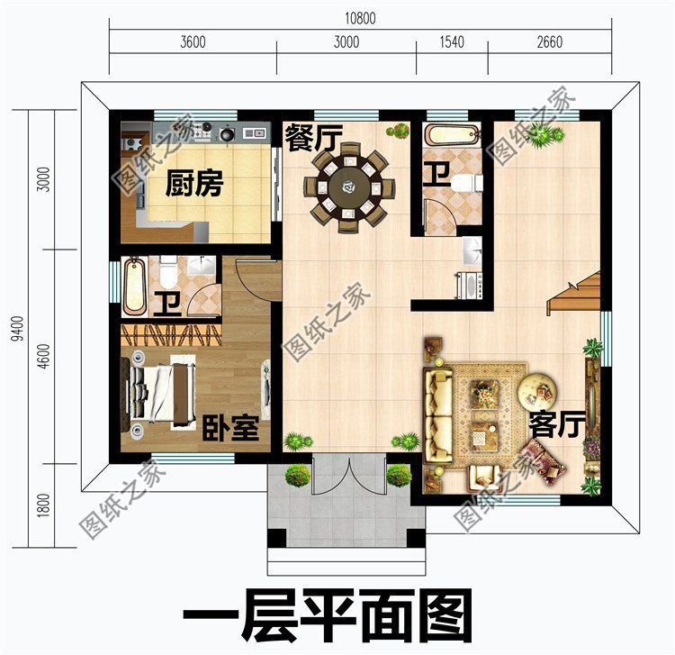 农村二层别墅设计图，占地百来平，满足居住的需求