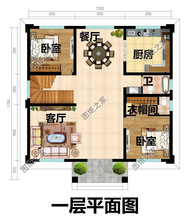 农村二层别墅设计图，占地百来平，满足居住的需求