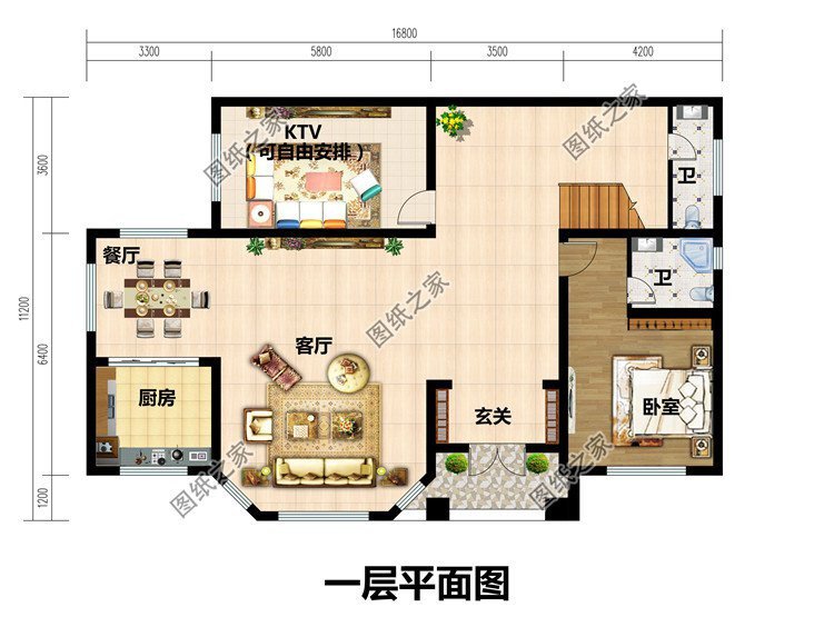 农村二层别墅设计图，占地百来平，满足居住的需求