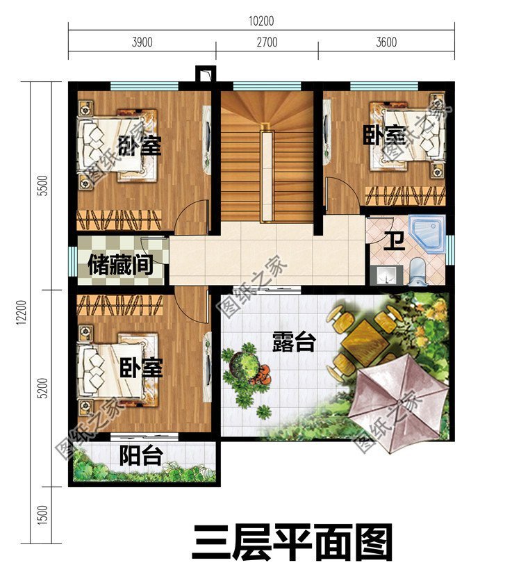 农村三层别墅设计图，外观建造整体风格简约却透露着十足的设计感