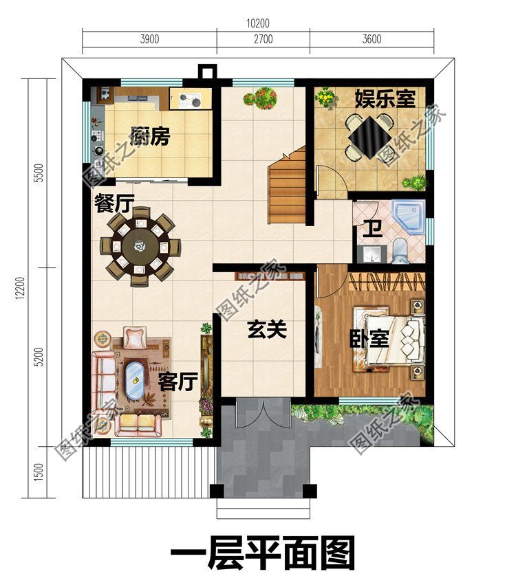 农村三层别墅设计图，外观建造整体风格简约却透露着十足的设计感