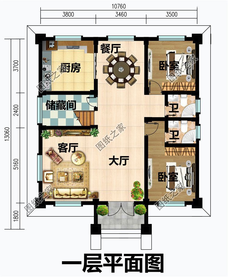 传统欧式自建房设计，造型经典好看，屋内布局合理实用