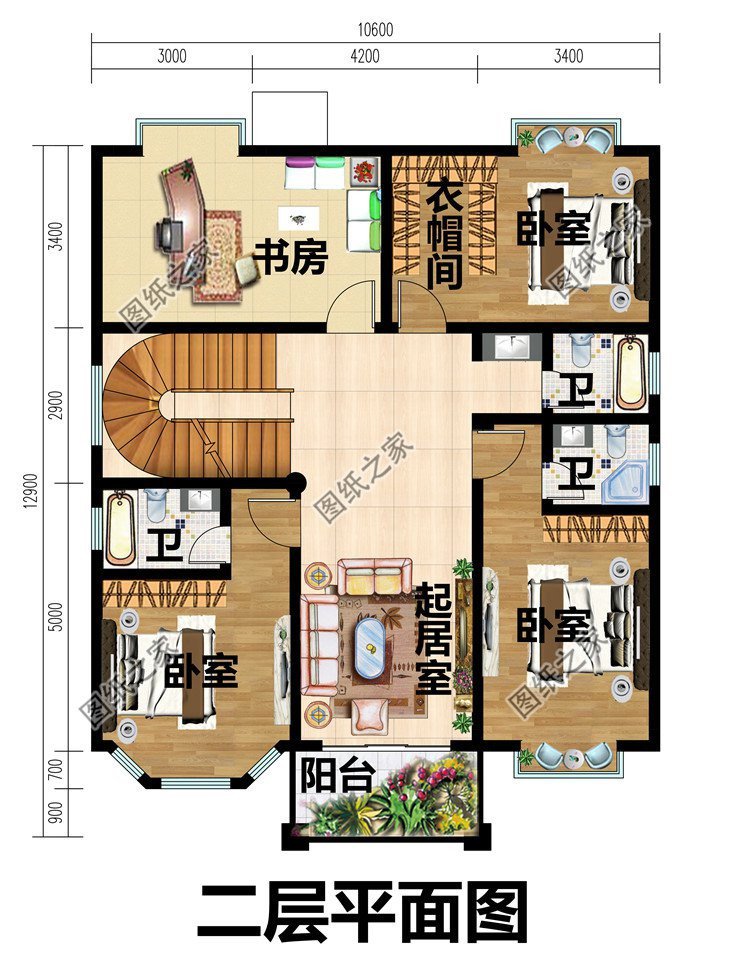 传统欧式自建房设计，造型经典好看，屋内布局合理实用