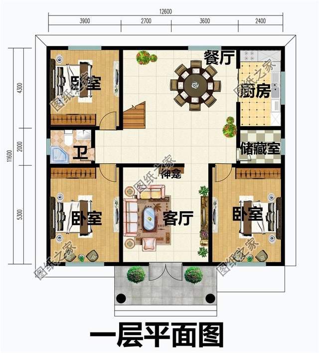 农村自建房设计图，功能分区合理，提高空间利用率方便生活