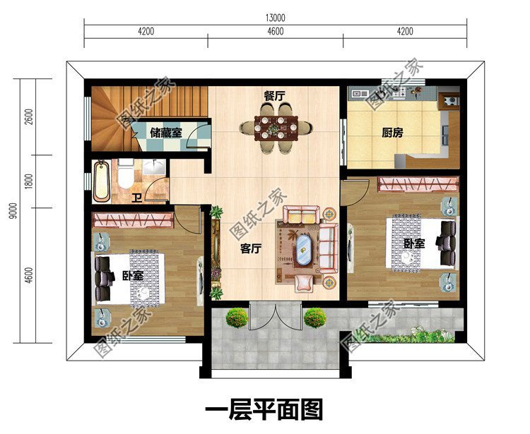 占地方正适用型农村别墅，外观气派室内格局实用，造价不高