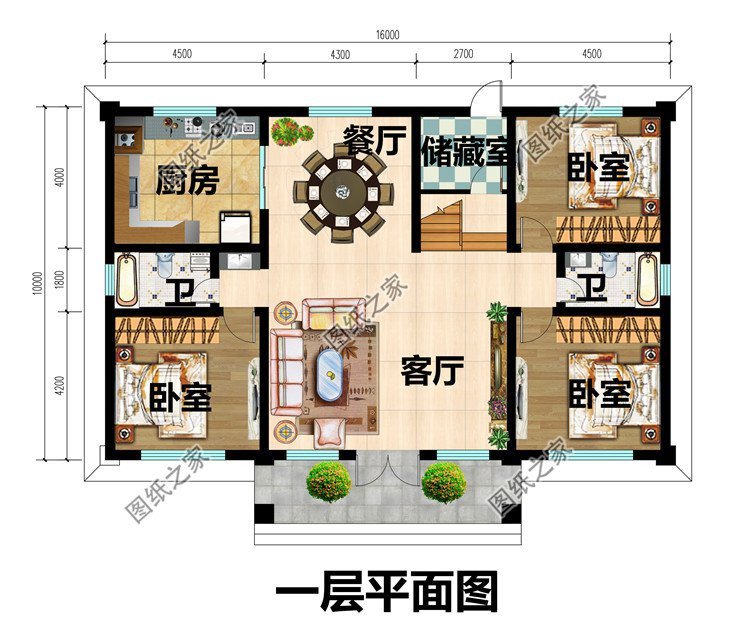 占地方正适用型农村别墅，外观气派室内格局实用，造价不高