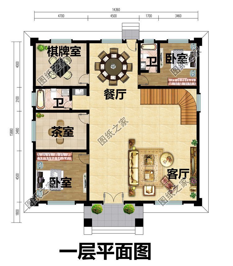 农村两层半别墅推荐，实用型房屋设计，更适合农村建造