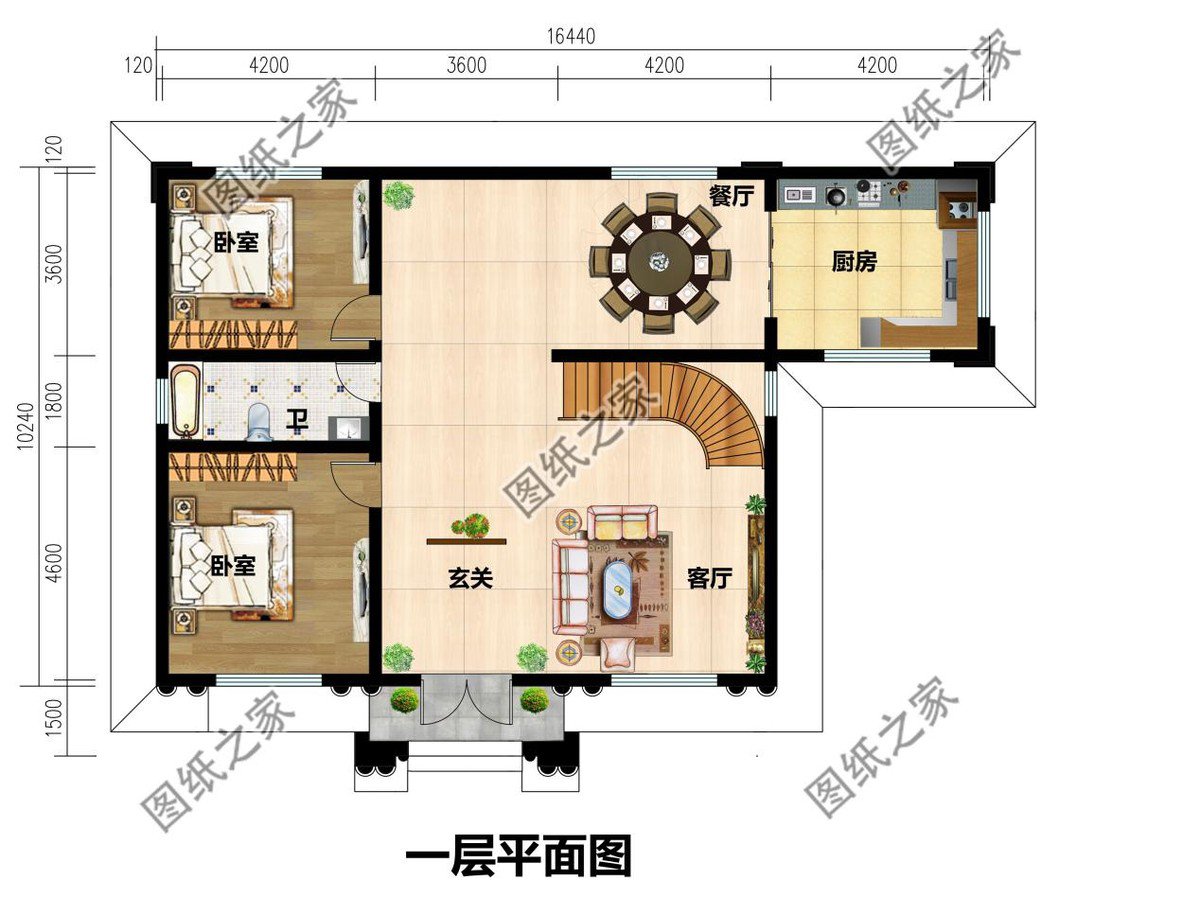 农村带独立厨房别墅设计，布局合理实用提升不少居住幸福感