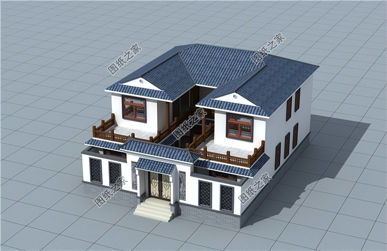 中式風格農村自建房簡潔的白牆黛瓦彰顯中式住宅的氣場與浪漫