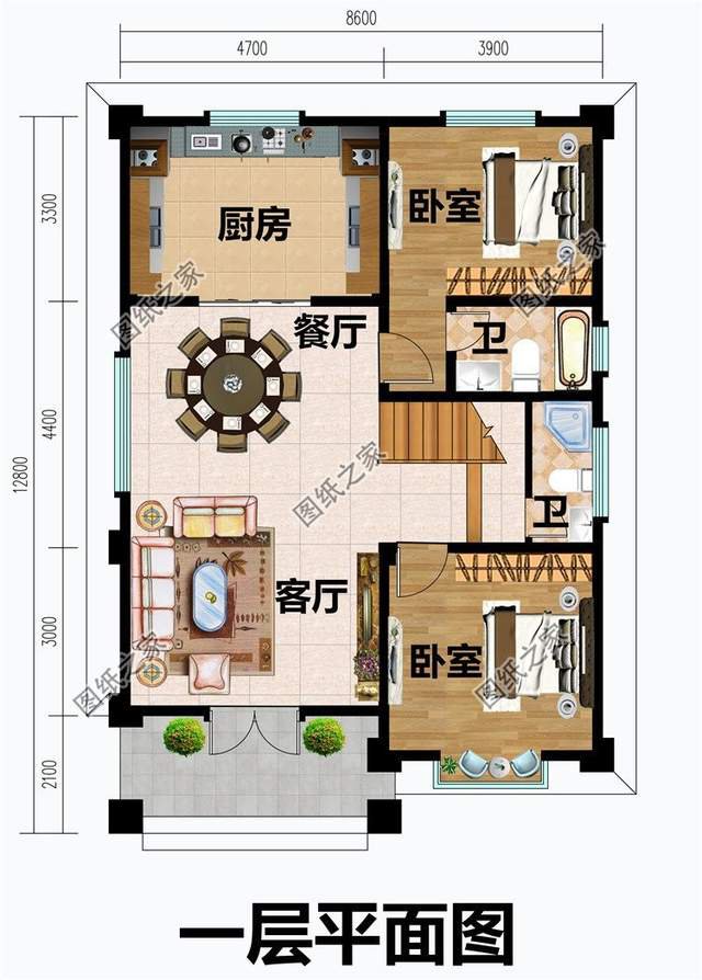 农村三层别墅设计，外观简洁大方，室内合理舒适