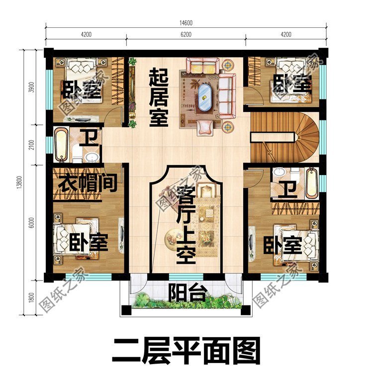 农村复式自建房设计，高高的挑空设计，带来更高的居住舒适度