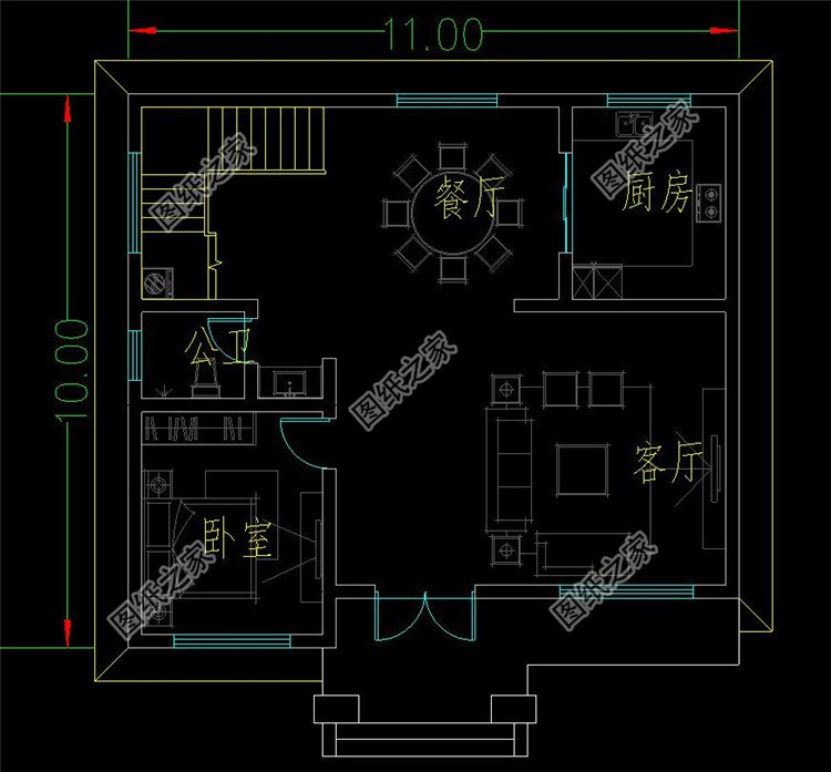 百平占地经典实用舒适大气_二层别墅设计图_图纸之家