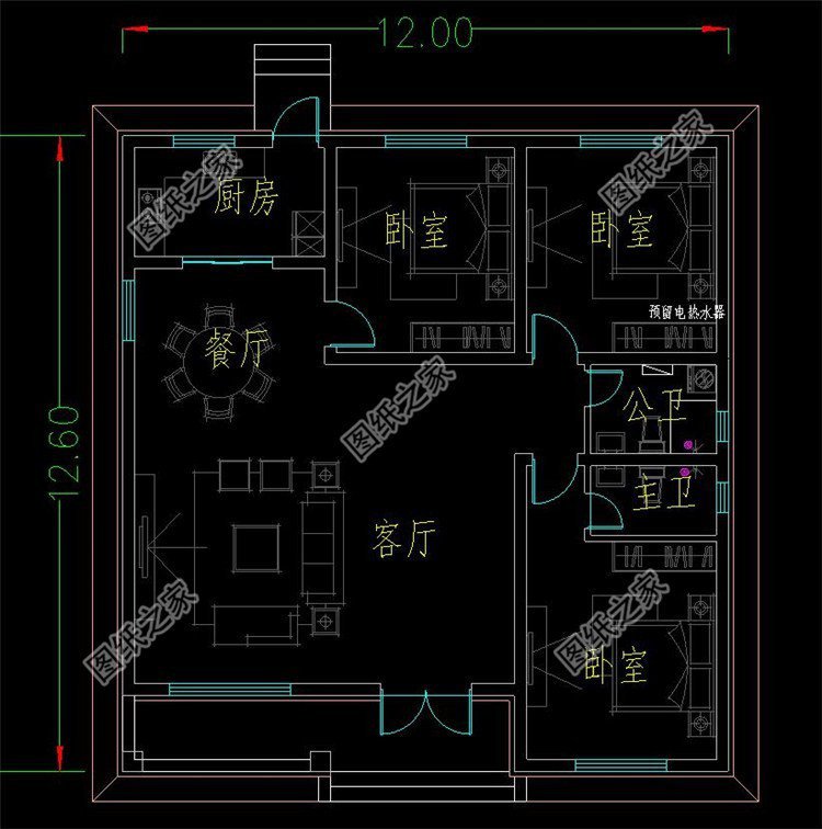 农村一层别墅设计，整体简单大方，踏实稳重接地气